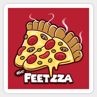 Funny Feet Shaped Pizza Humor Gift For Pizza Lovers Sticker